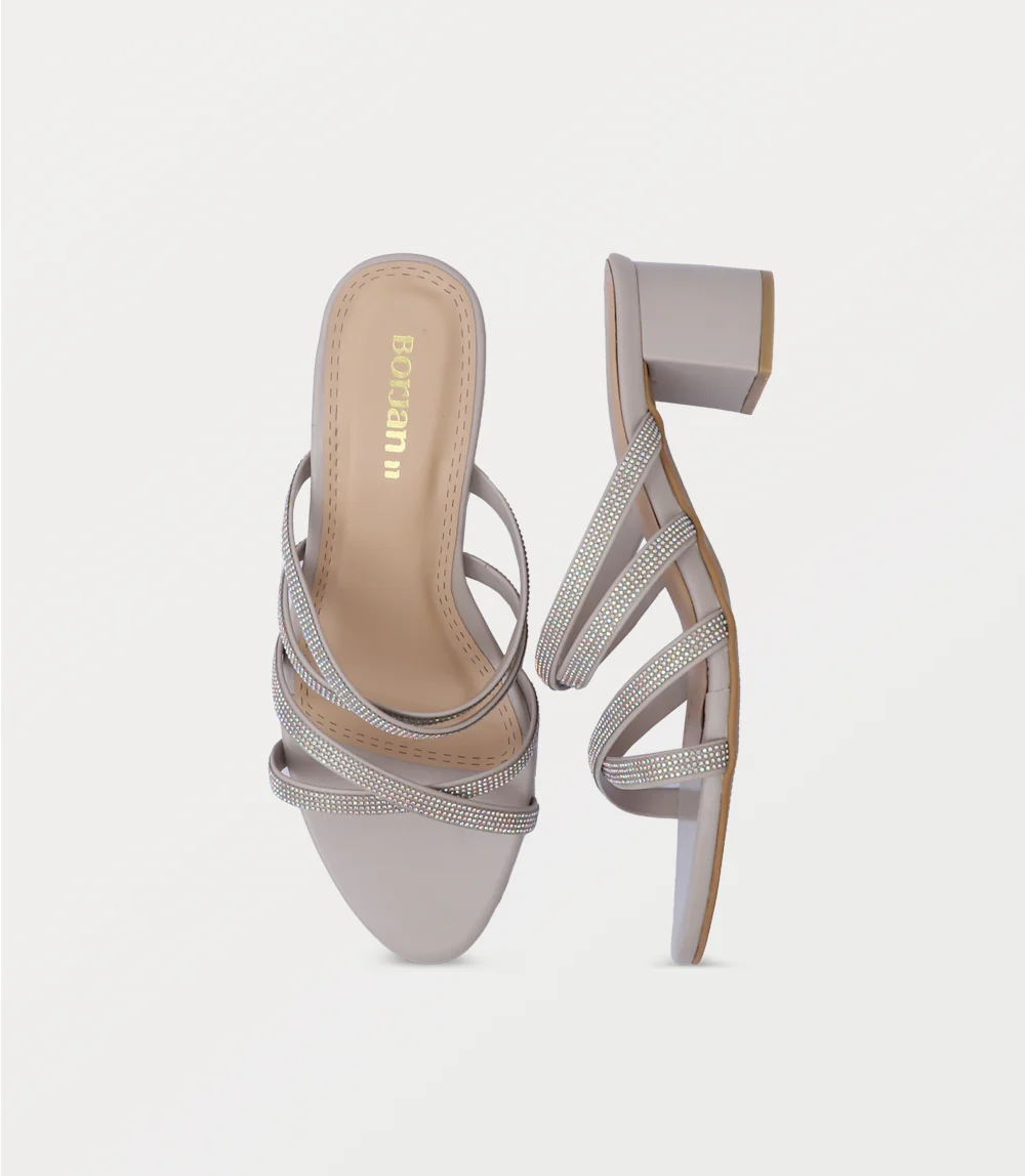 Women Slipper Heels-TAUPE - Image 4