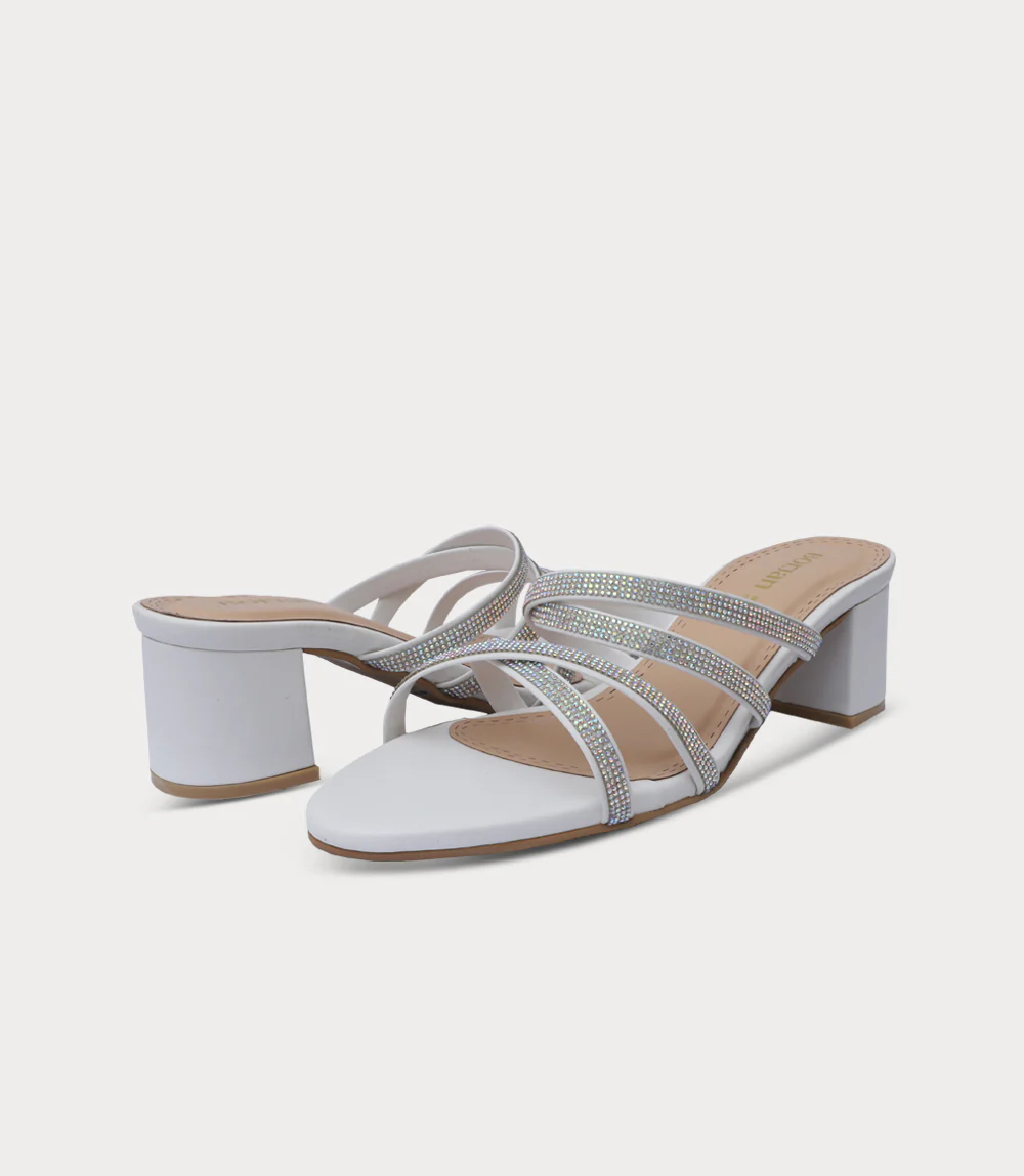 Women Slipper Heels-WHITE - Image 3