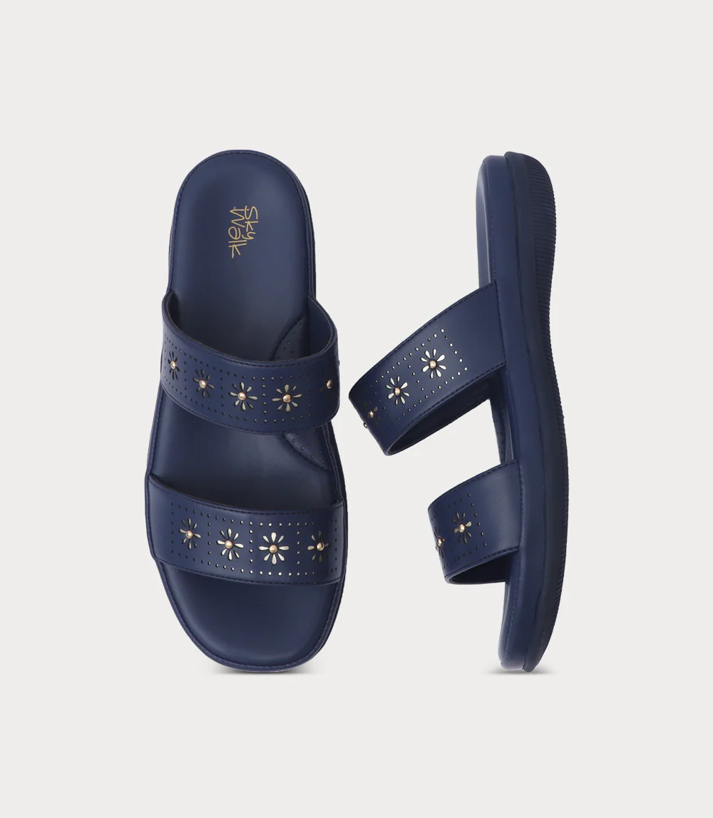 Women Comfort Slipper-NAVY - Image 4