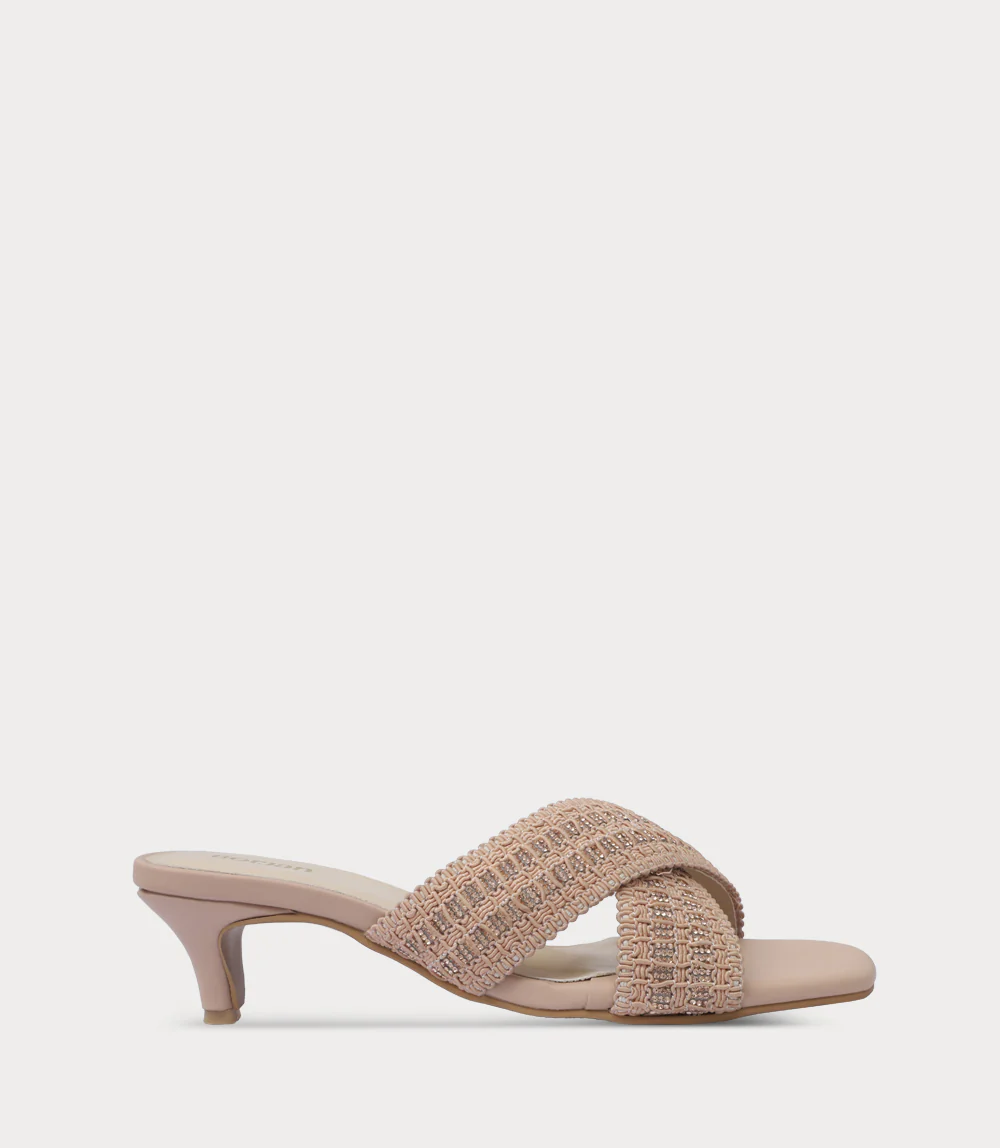 Women Slipper Heels-NUDE PINK