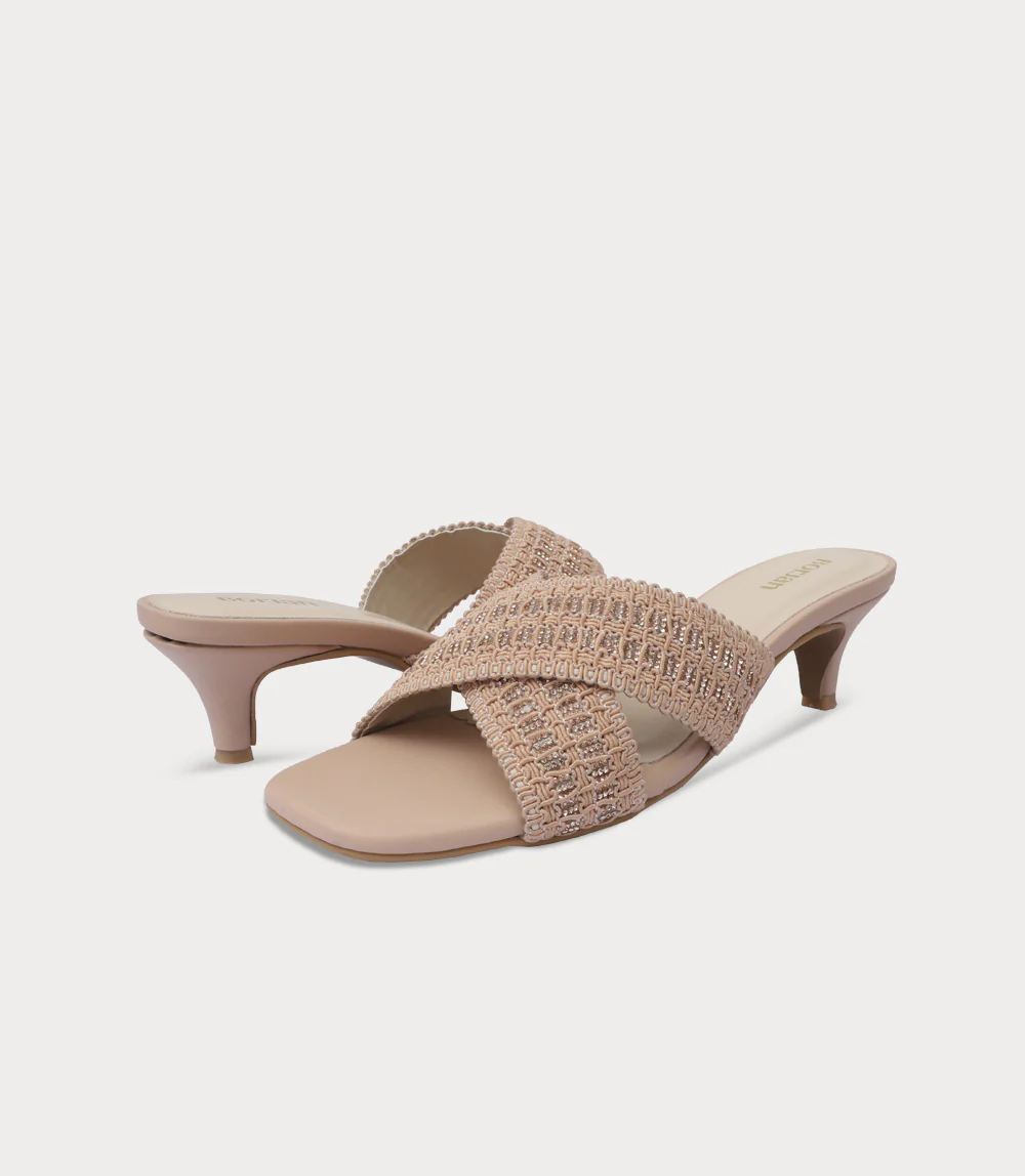 Women Slipper Heels-NUDE PINK - Image 3