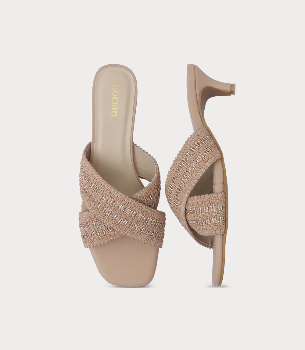 Women Slipper Heels-NUDE PINK - Image 4