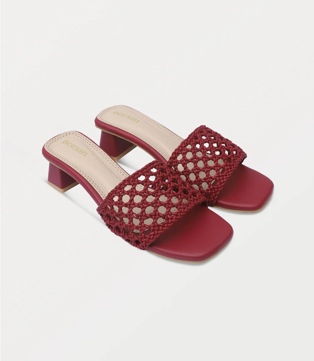 Women Slipper Heels-MAROON - Image 2