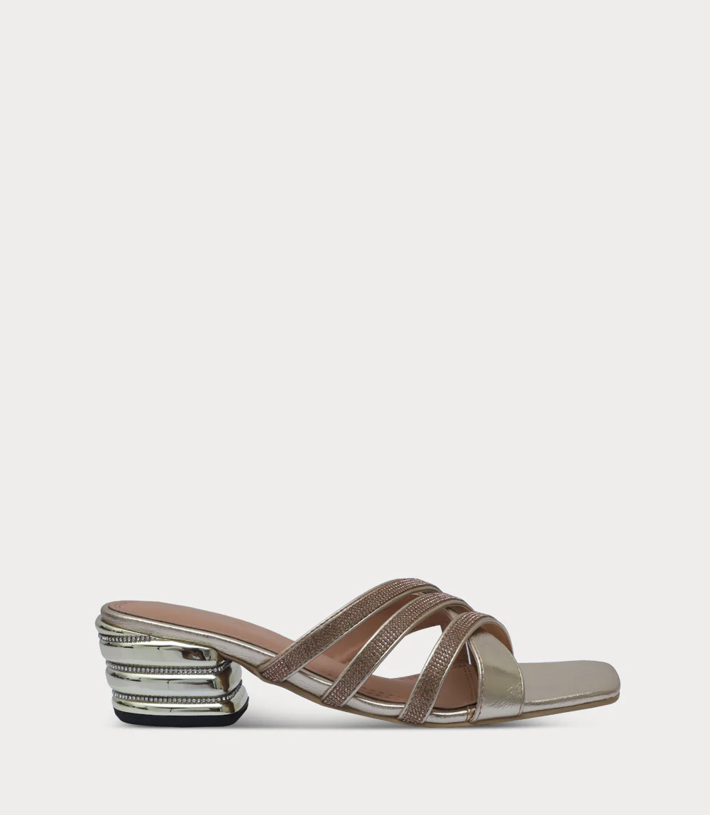 Women Slipper Heels-GOLDEN