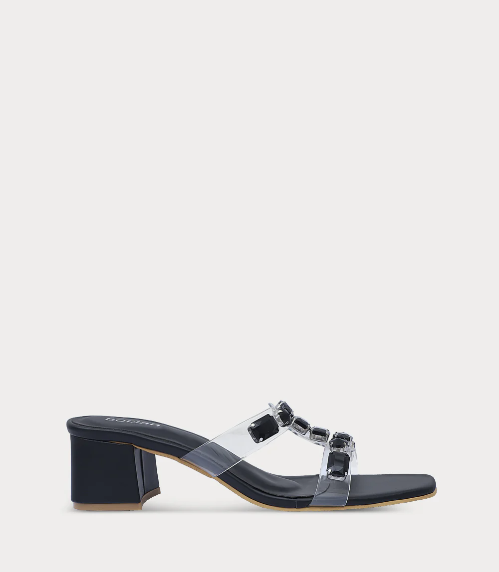 Women Slipper Heels-BLACK