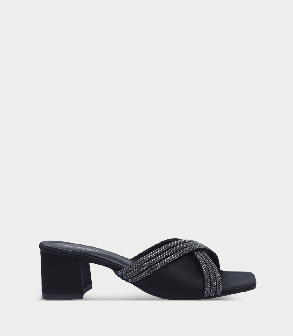 Women Slipper Heels-BLACK