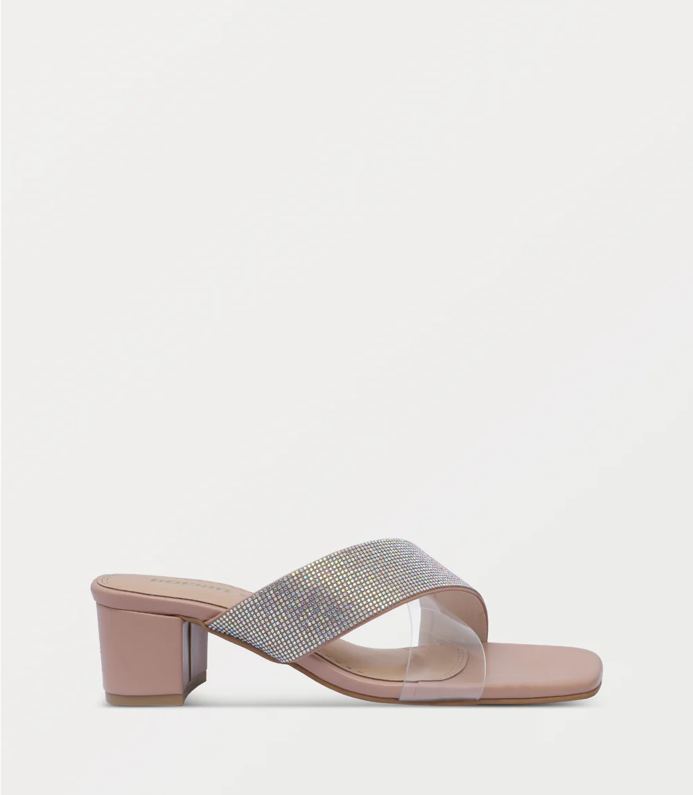 Women Slipper Heels-NUDE PINK