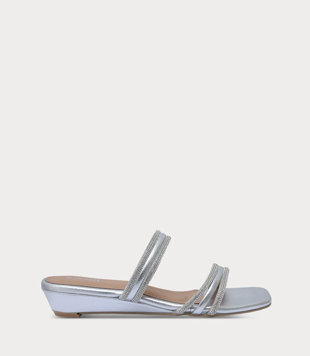Women Slipper Heels-SILVER