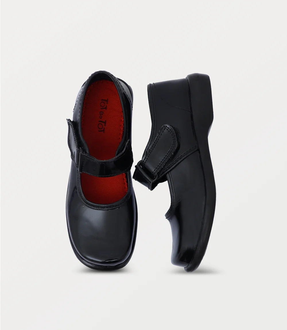 Girl School Shoes-BLACK - Image 7