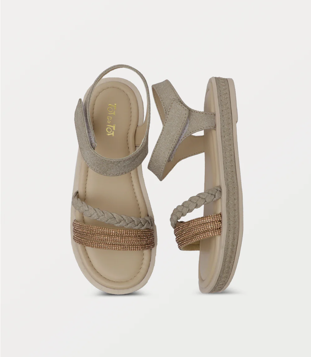 Girl Comfort Sandal-BROWN - Image 4
