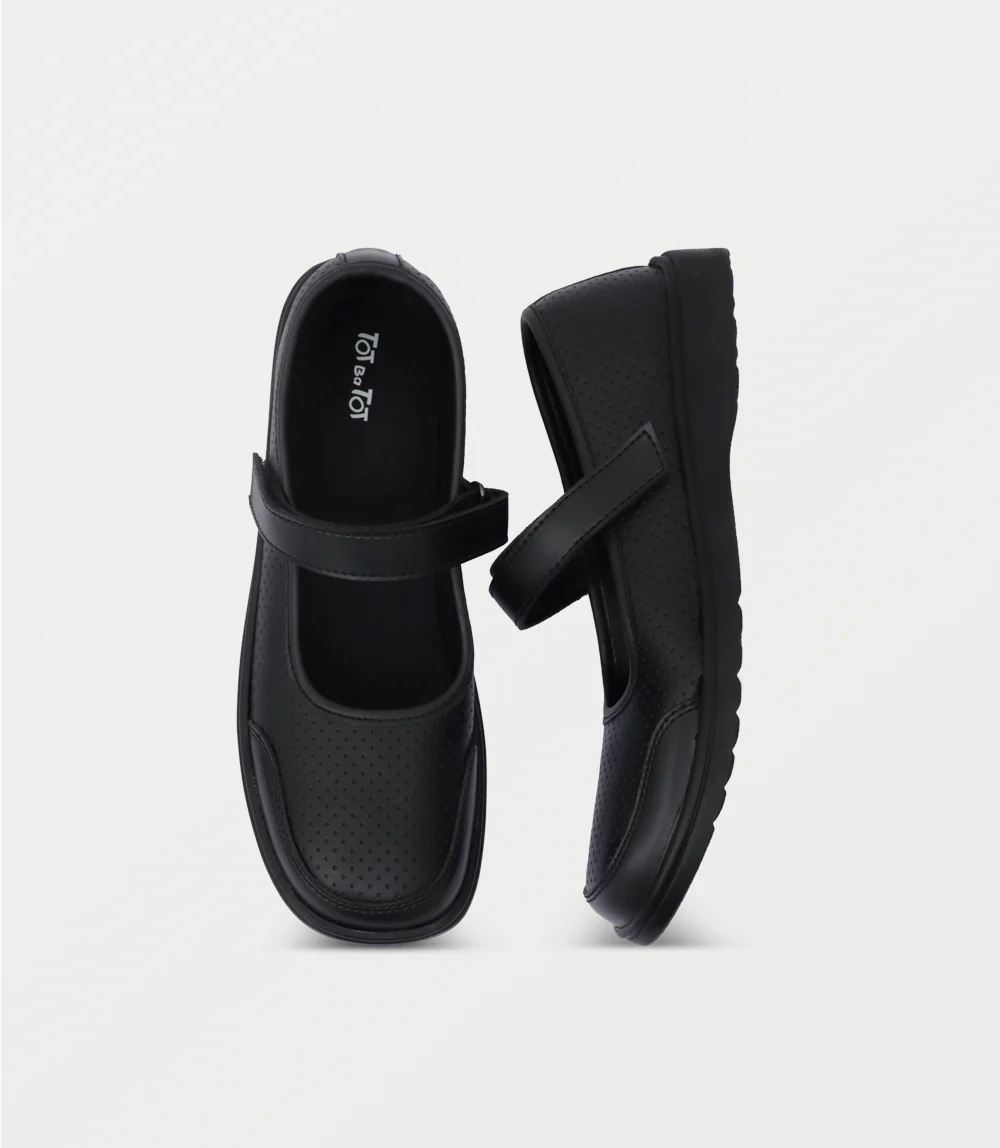 Girl School Shoes-BLACK - Image 4