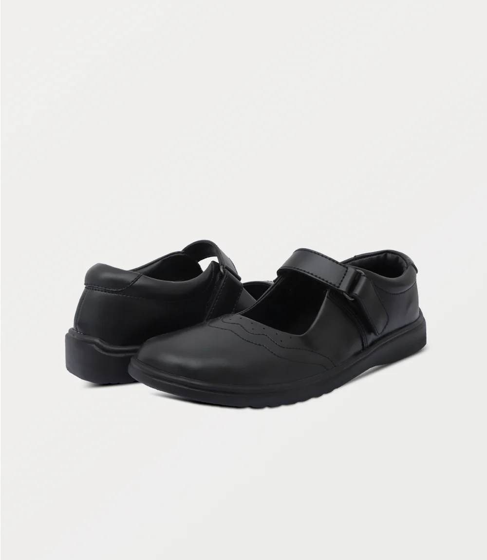 Girl School Shoes-BLACK - Image 3