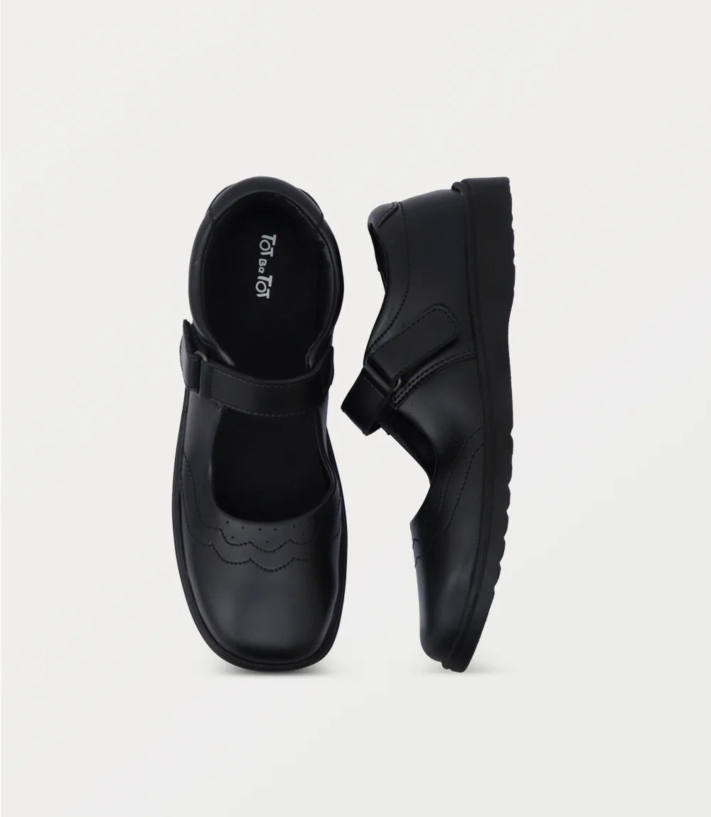 Girl School Shoes-BLACK - Image 4