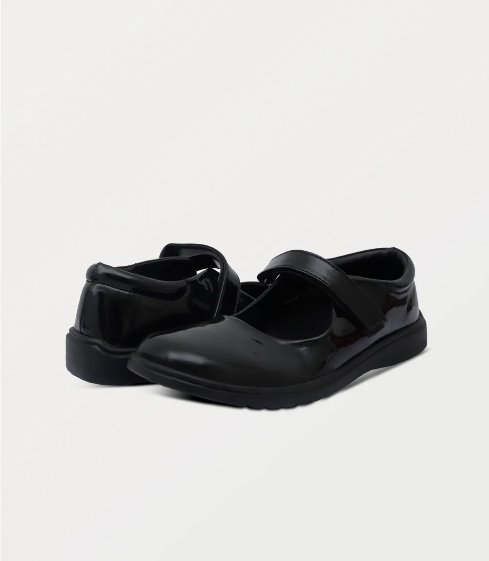 Girl School Shoes-BLACK - Image 3