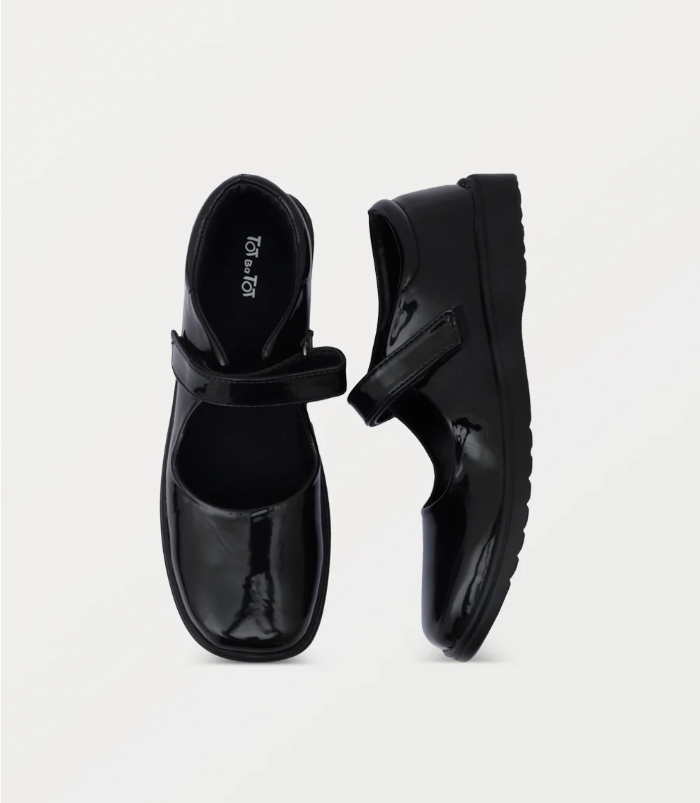Girl School Shoes-BLACK - Image 4