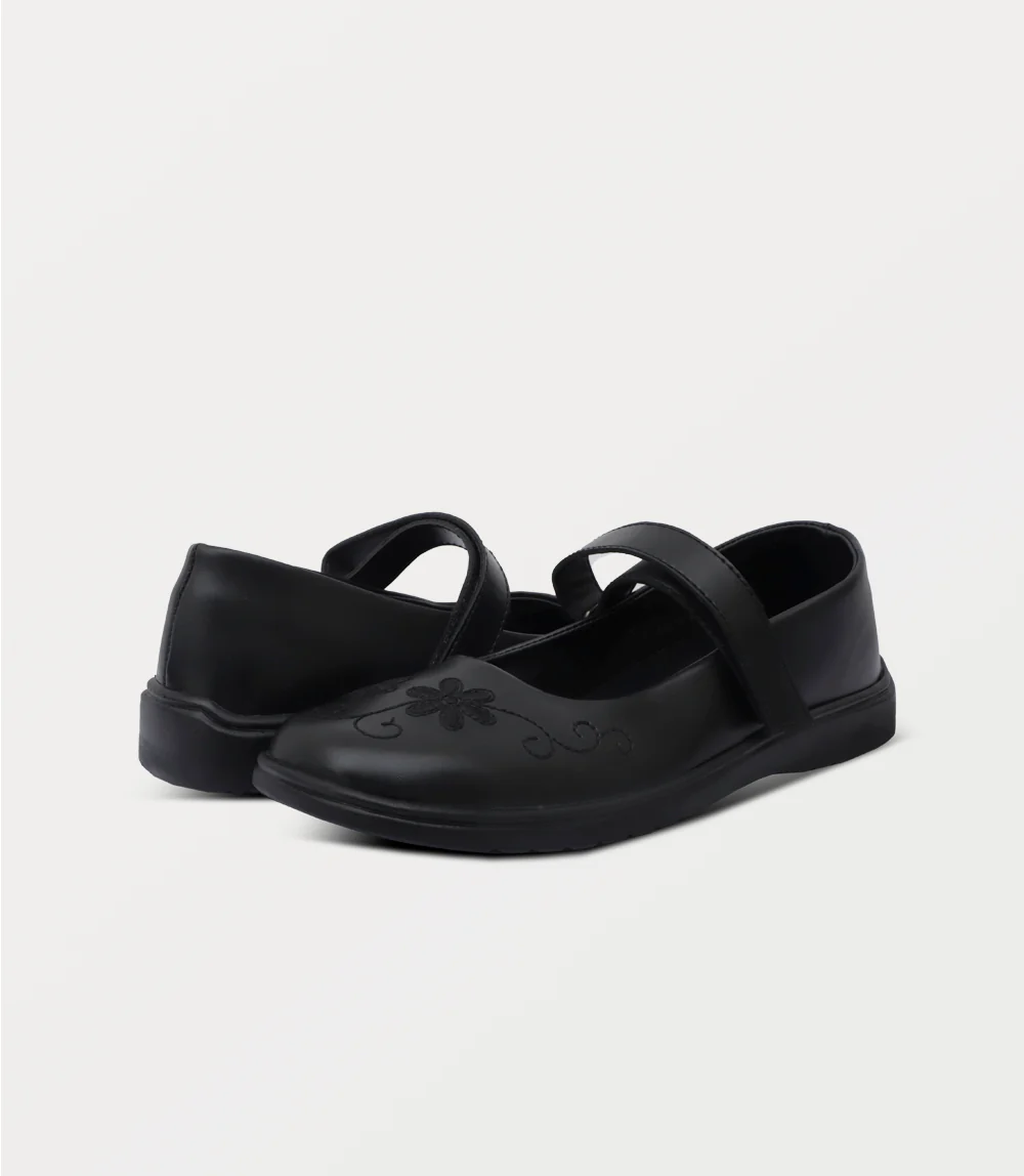 Girl School Shoes-BLACK - Image 3