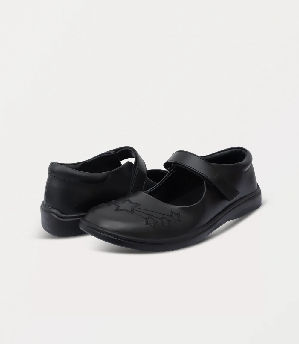 Girl School Shoes-BLACK - Image 3