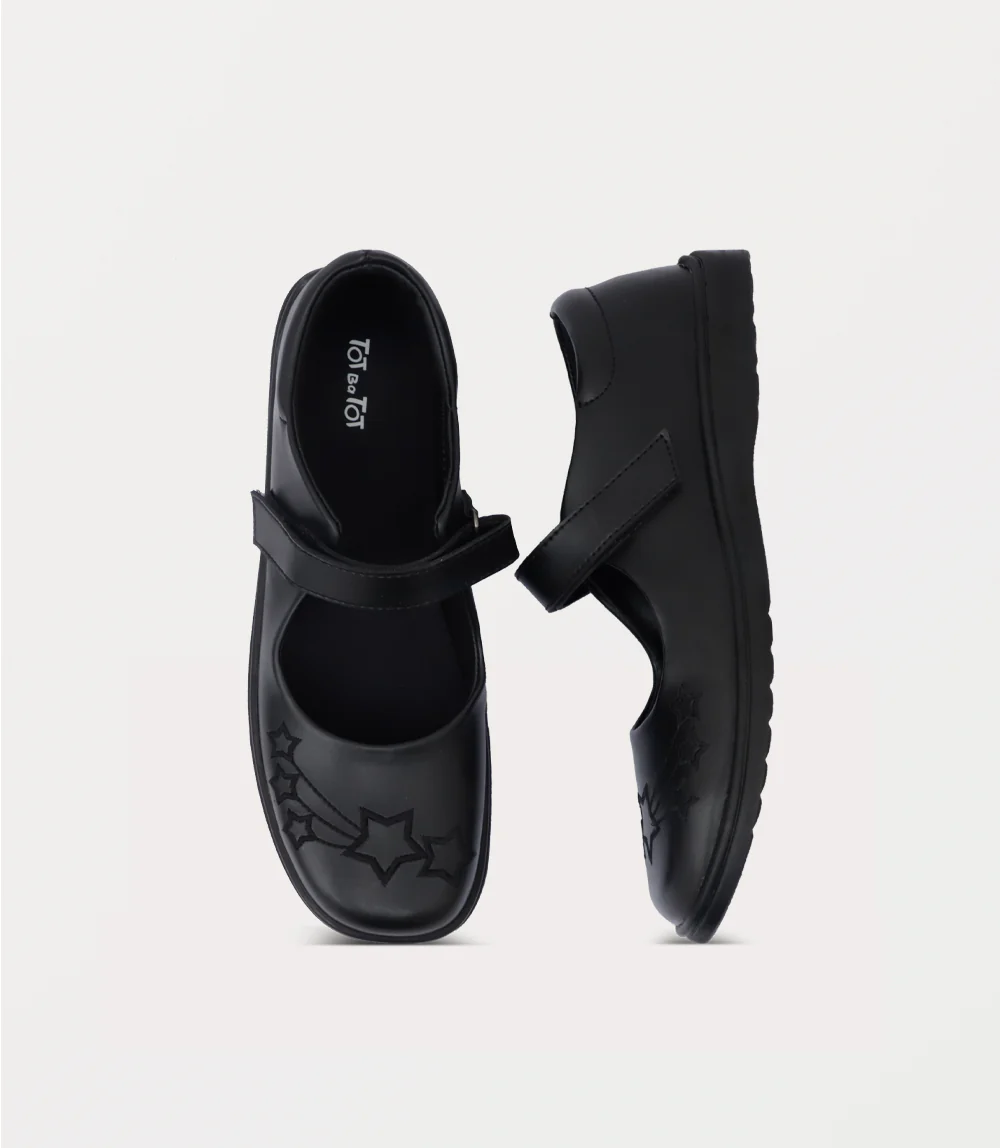 Girl School Shoes-BLACK - Image 4