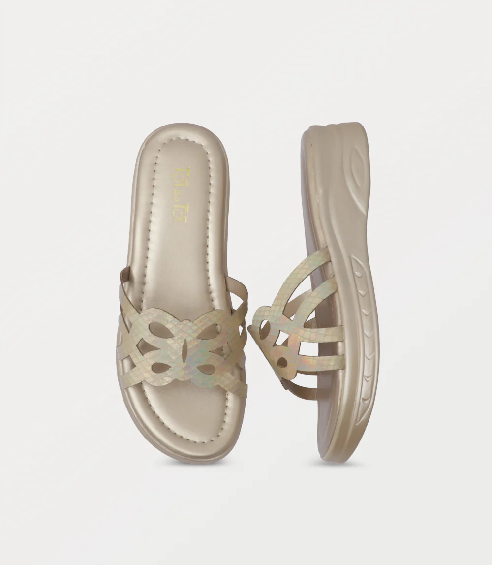 Girl Casual Slipper-GOLDEN - Image 4