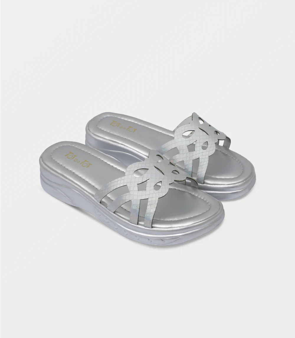 Girl Casual Slipper-SILVER - Image 2