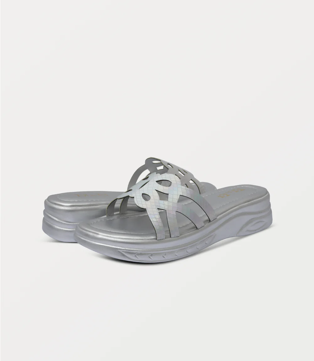 Girl Casual Slipper-SILVER - Image 3