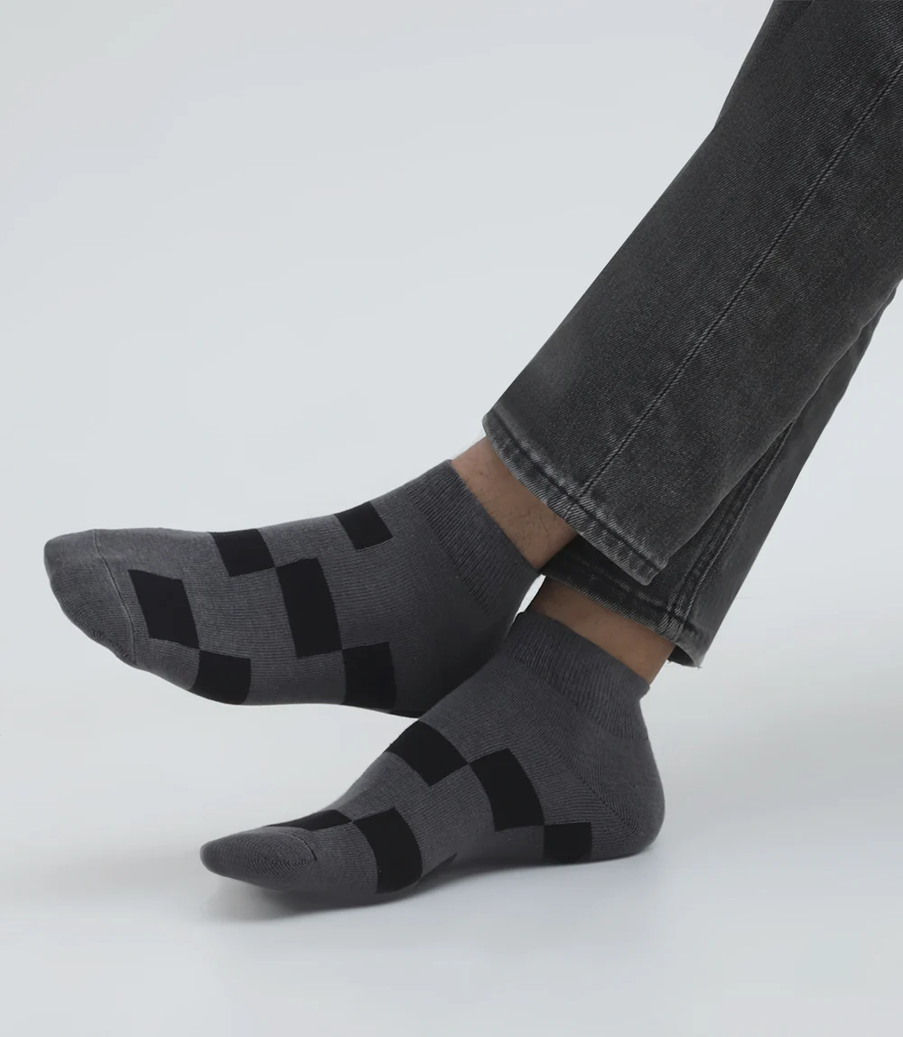 Men Socks-GREY BLACK