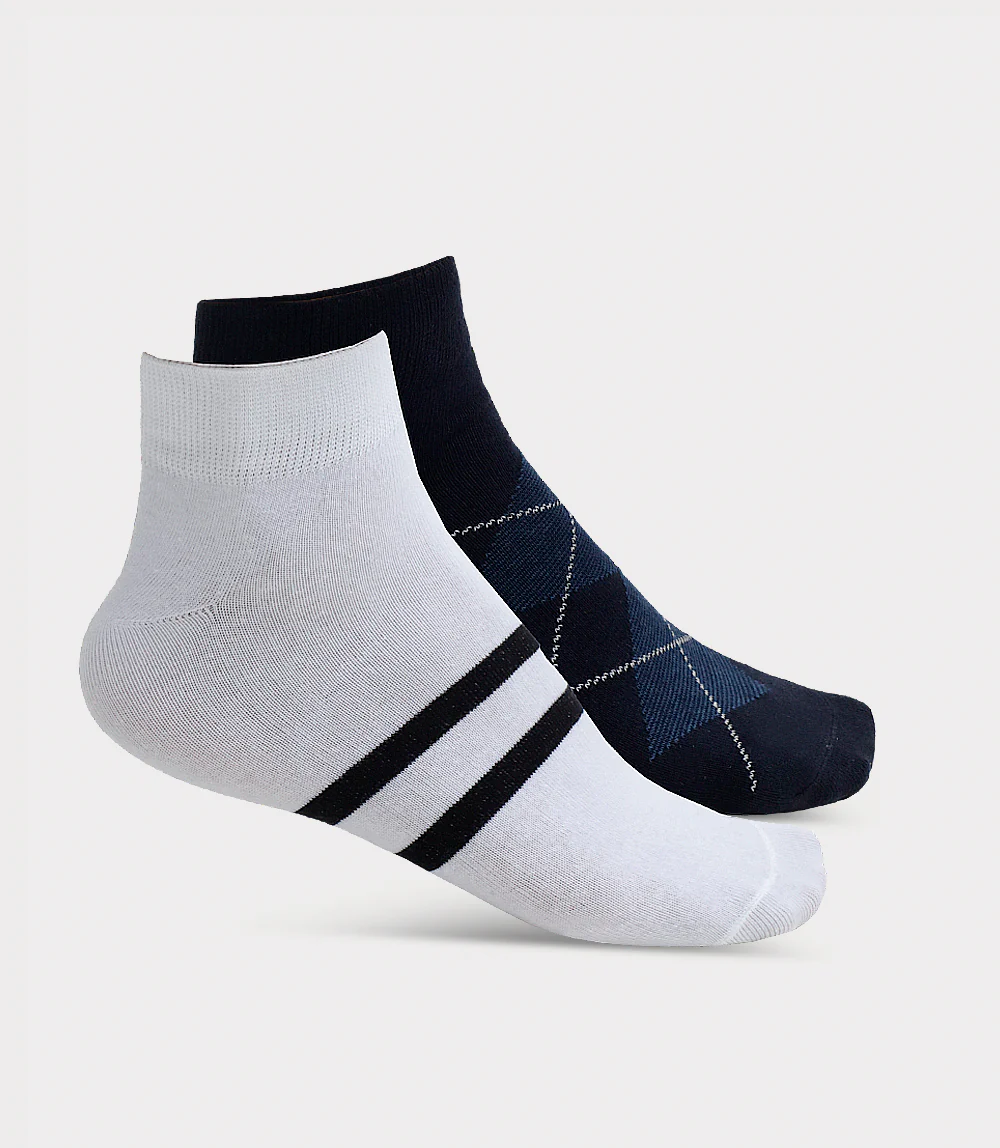 Men Socks-WHITE/BLUE