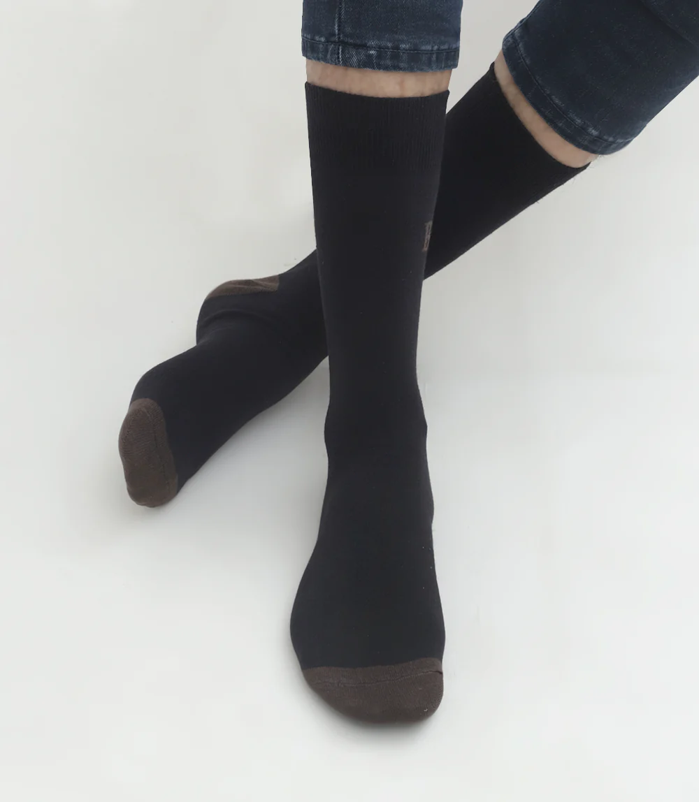 Men Socks-BLK/BROWN - Image 2