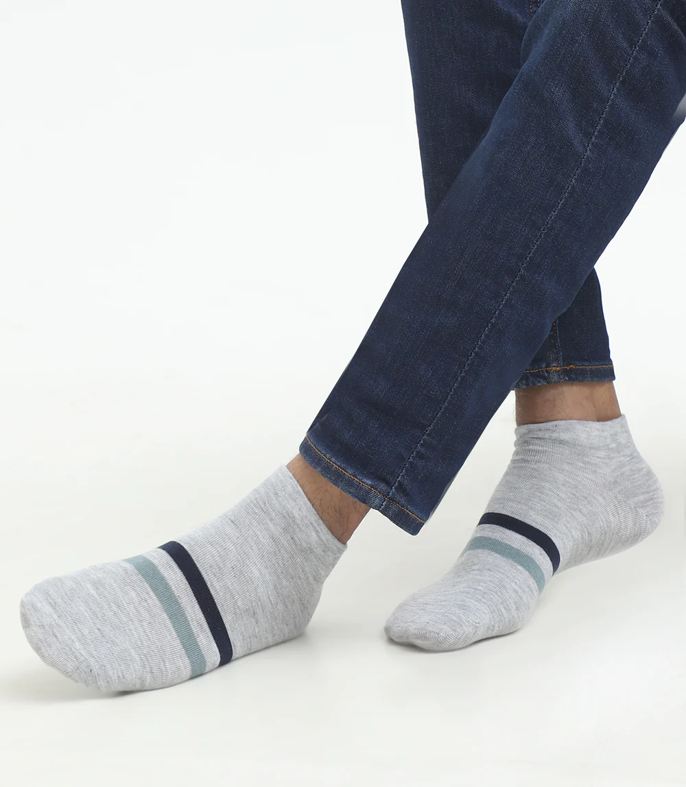 Men Socks-GREY/BEIGE - Image 2