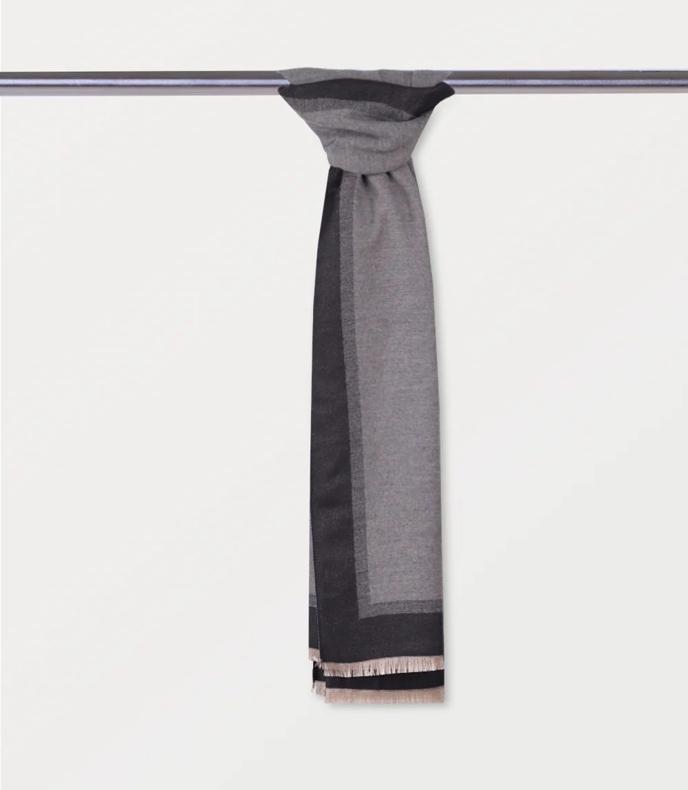 Women Scarf-BLACK/GREY - Image 3