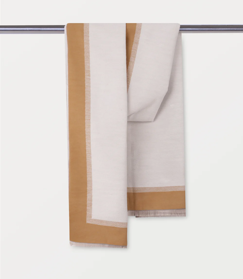 Women Scarf-BROWN/WHITE