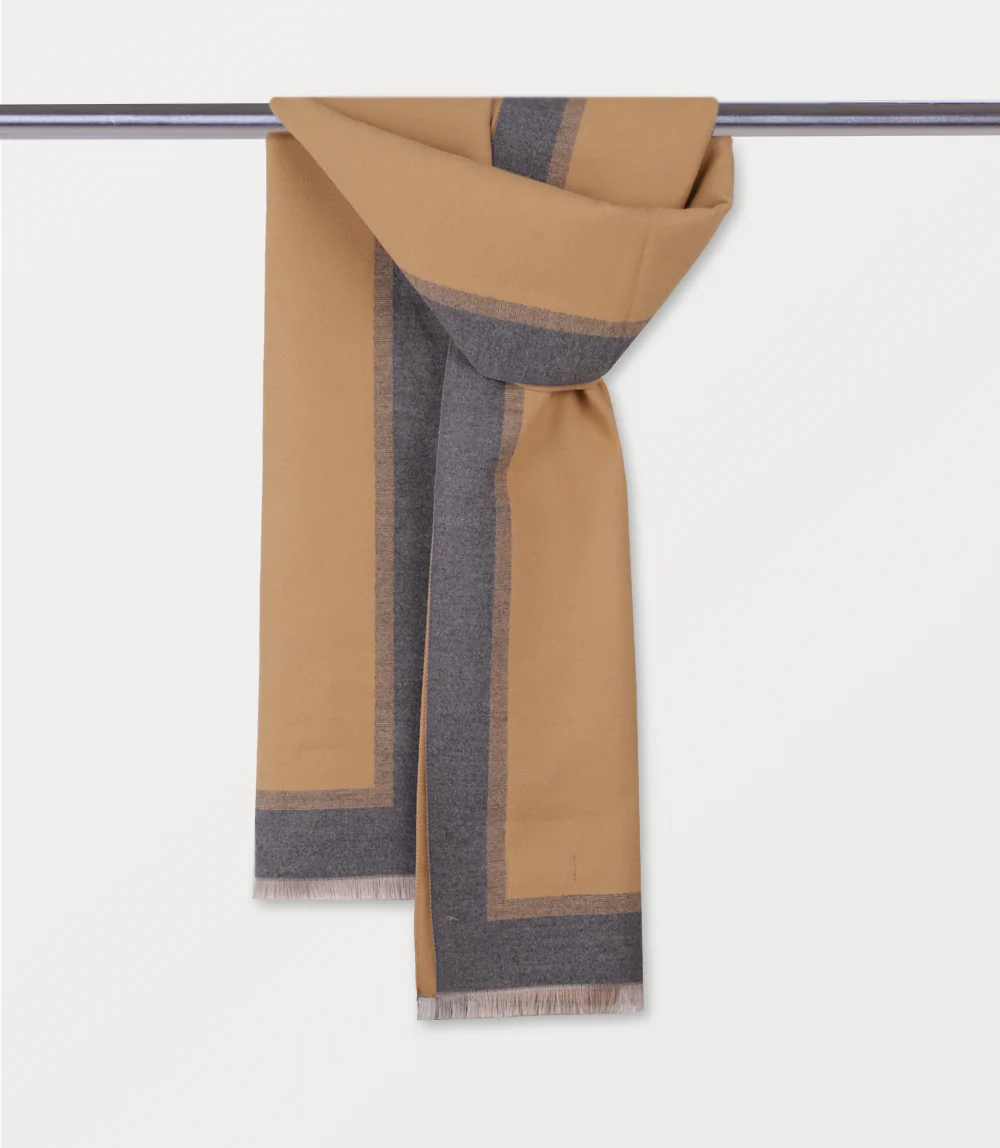 Women Scarf-GREY/BROWN - Image 2