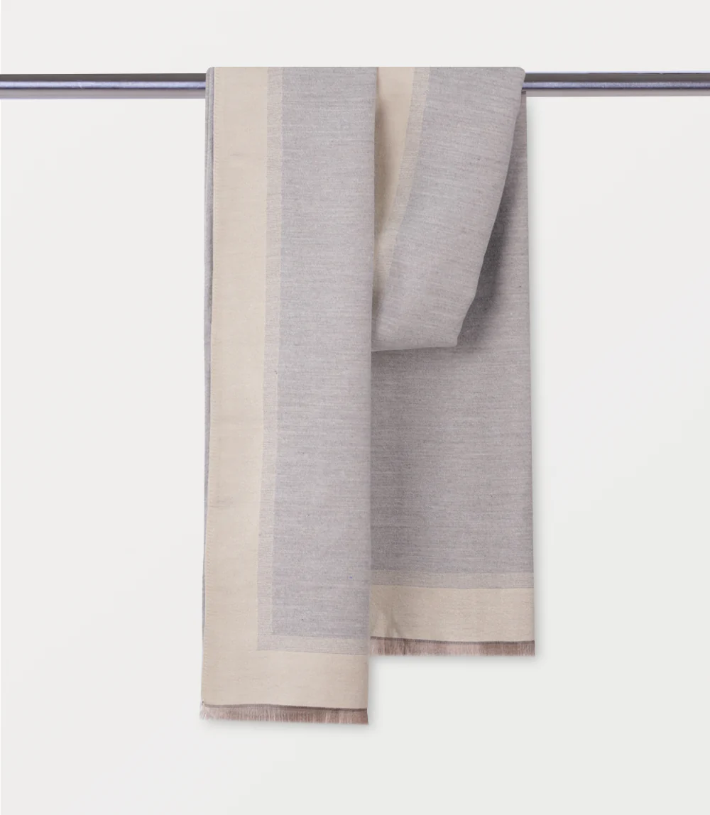 Women Scarf-OFF WHITE/GREY