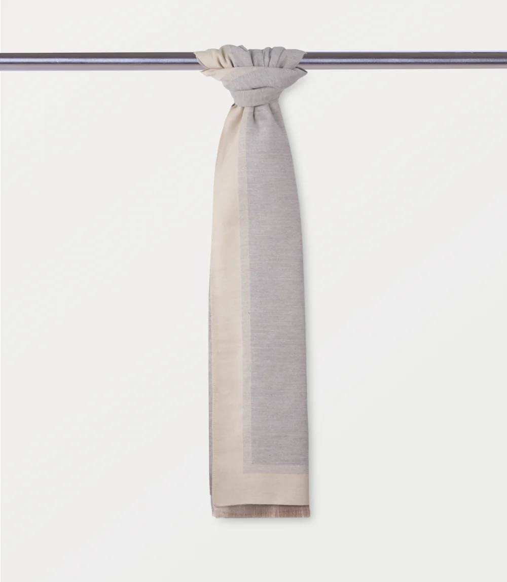 Women Scarf-OFF WHITE/GREY - Image 3