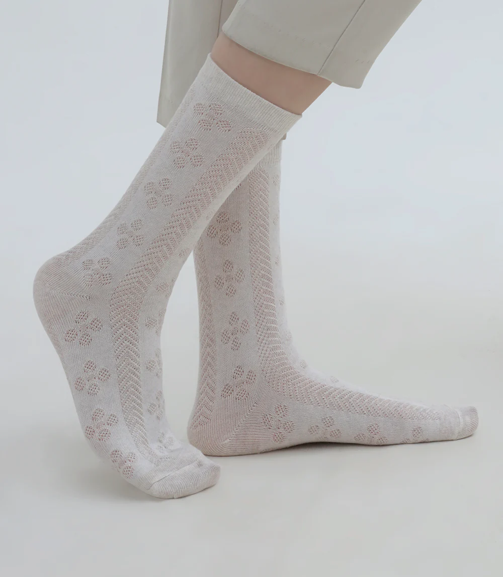 Women Socks-BEIGE - Image 2