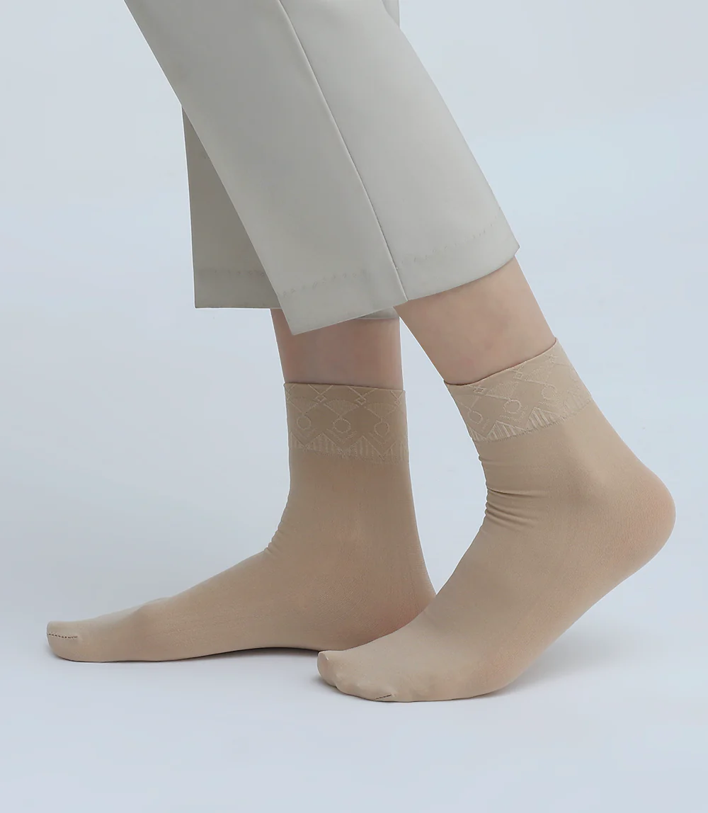Women Socks-BEIGE - Image 2