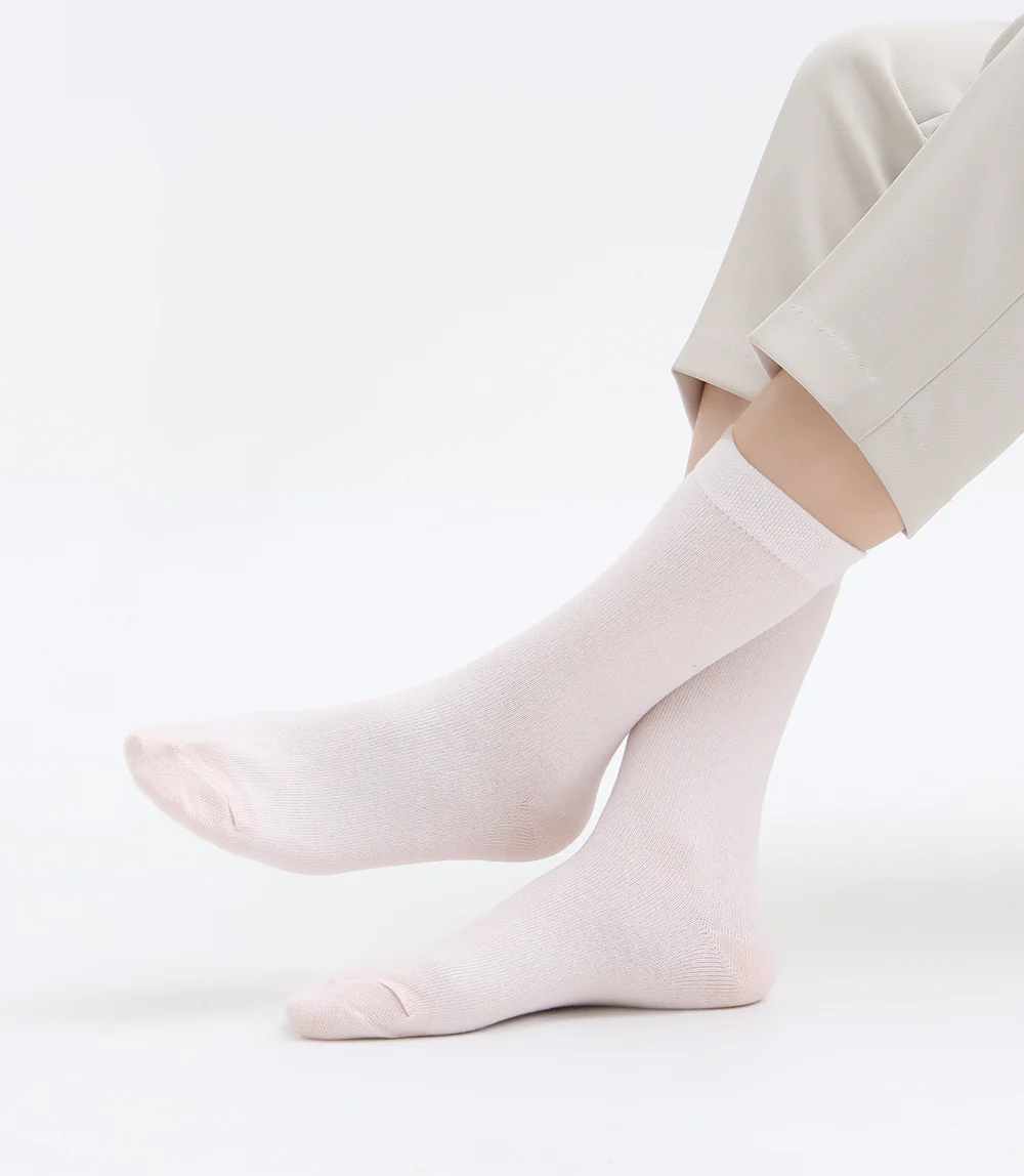 Women Socks-PINK/BEIGE - Image 2