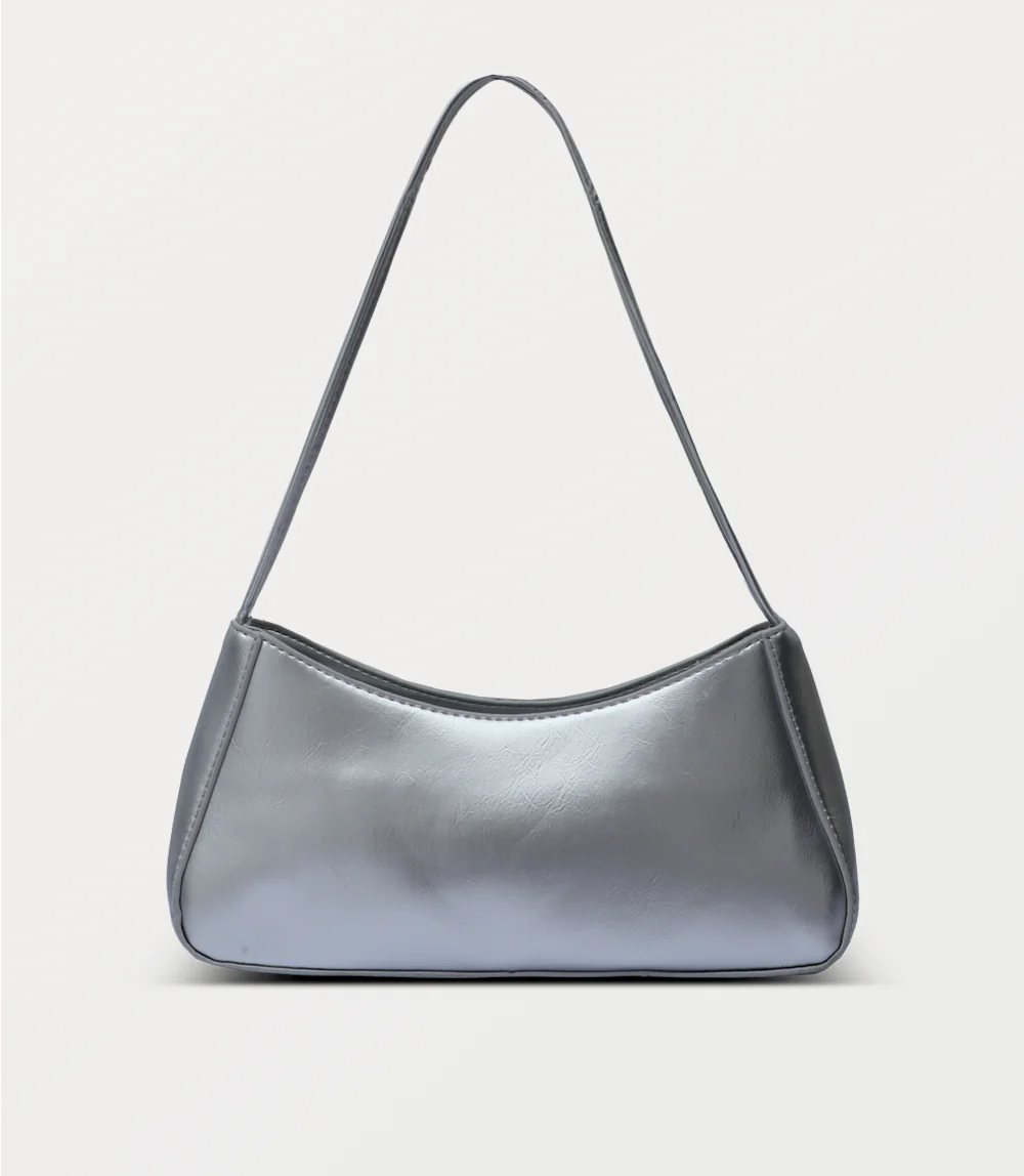 Women Shoulder Bag-SILVER - Image 3