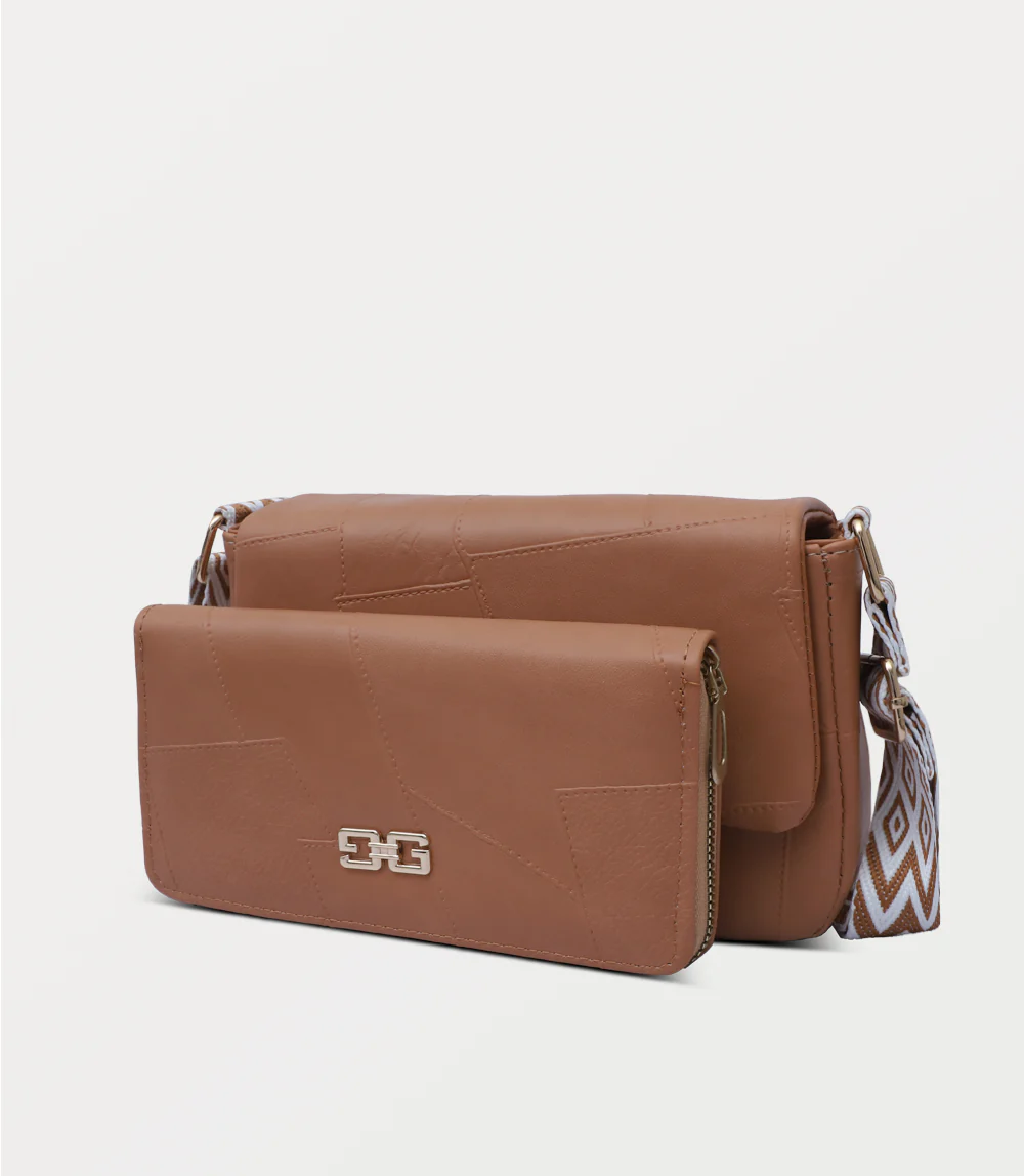 Women Boxy Bag-LIGHT BROWN - Image 2